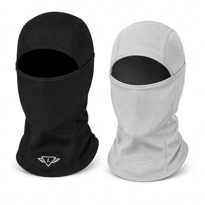 Elastomeric Fibre Balaclava for Men, Pack of 2, UPF 50+, Breathable Odour-Resistant Full Face Mask, Bike Riding Mask, Neck Gaiter & Head Cover for Bikers, Cycling, Trekking and Outdoor Sports