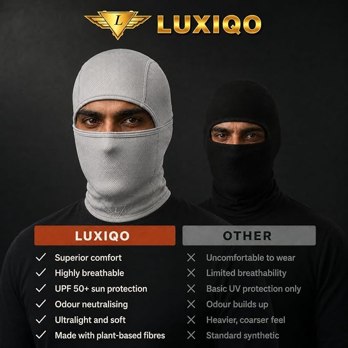 Elastomeric Fibre Balaclava for Men, UPF 50+, Breathable & Odour-Resistant Full Face Mask, Bike Riding Mask, Neck Gaiter & Head Cover for Bikers, Cycling, Trekking, Running and Outdoor Sports