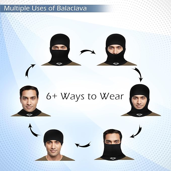 Osmo Fibre Balaclava for Men & Women | Breathable & Odour-Resistant, SPF 50+ Sun Protection | Multi-Use Bike Riding Mask, Neck Scarf, Face Mask, Head Cover for Outdoor Sports