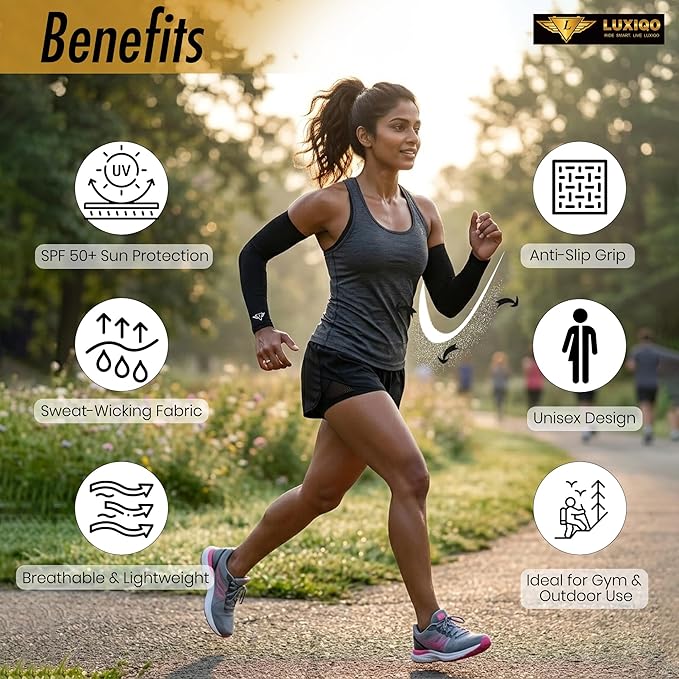 Osmo Fibre Arm Sleeves – SPF 50+ UV Protection, Ultra-Soft Cooling Compression Fabric, Breathable & Odour-Resistant Sun Sleeves | Running, Cycling, Gym & Outdoor Sports