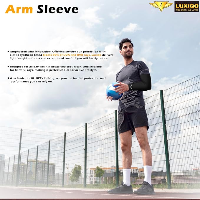 Hand Gloves for Sun Protection | Elastomeric Fibre UV Protection Arm Sleeves – UPF 50+ Sleeves for Women & Men | Breathable Stretch Fit, Odour-Resistant for Cycling, Running & Outdoor Sports