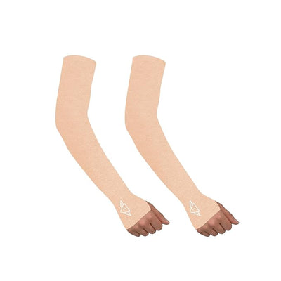 Osmo Fabric Arm Sleeves With Thumb Extension for Men & Women | SPF 50+Sun Protection | Breathable Compression Arm Sleeves with Thumb Hole for Running,Cycling,Gym & Driving