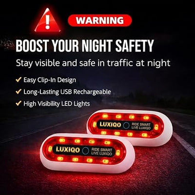 Helmet Light for Bike | 400 Lumens USB Rechargeable LED, 3 Flash Modes, IP67 Waterproof, 8H Runtime