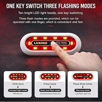 Helmet Light for Bike | 400 Lumens USB Rechargeable LED, 3 Flash Modes, IP67 Waterproof, 8H Runtime