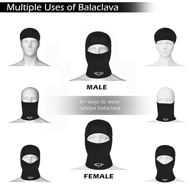 Elastomeric Fibre Balaclava | UPF 50+ Full Face Protection for Riders & Outdoor Sports