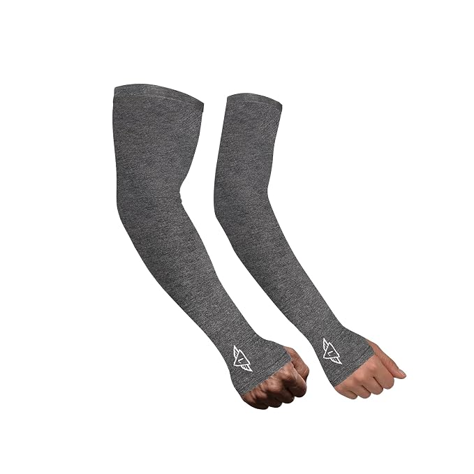 Osmo Fabric Arm Sleeves With Thumb Extension for Men & Women | SPF 50+Sun Protection | Breathable Compression Arm Sleeves with Thumb Hole for Running,Cycling,Gym & Driving
