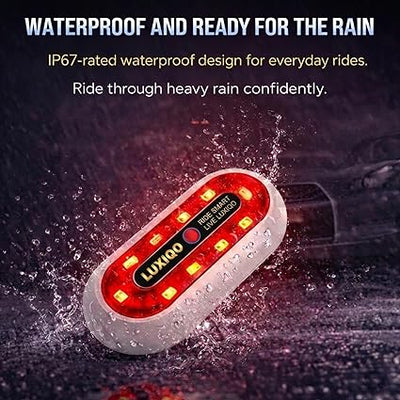 Helmet Light for Bike | 400 Lumens USB Rechargeable LED, 3 Flash Modes, IP67 Waterproof, 8H Runtime