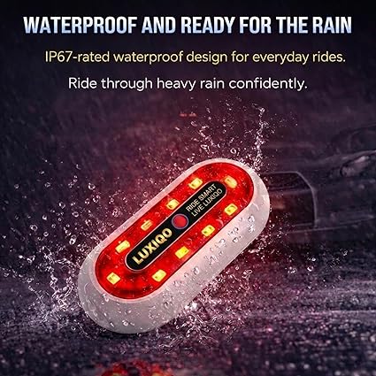 Helmet Light for Bike | 400 Lumens USB Rechargeable LED, 3 Flash Modes, IP67 Waterproof, 8H Runtime