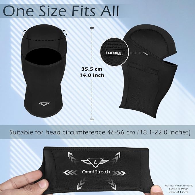 Elastomeric Fibre Balaclava | UPF 50+ Full Face Protection for Riders & Outdoor Sports