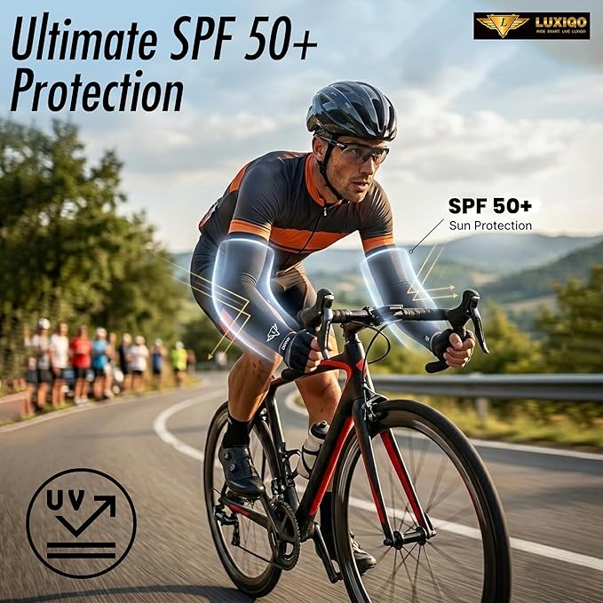 Osmo Fibre Arm Sleeves – SPF 50+ UV Protection, Ultra-Soft Cooling Compression Fabric, Breathable & Odour-Resistant Sun Sleeves | Running, Cycling, Gym & Outdoor Sports