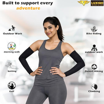 Hand Gloves for Sun Protection | Elastomeric Fibre UV Protection Arm Sleeves – UPF 50+ Sleeves for Women & Men | Breathable Stretch Fit, Odour-Resistant for Cycling, Running & Outdoor Sports