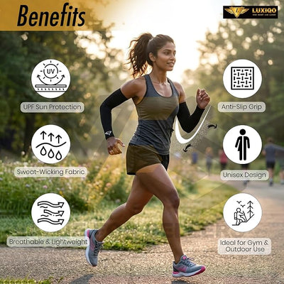 Osmo Fibre Arm Sleeves – SPF 50+ UV Protection, Ultra-Soft Cooling Compression Fabric, Breathable & Odour-Resistant Sun Sleeves | Running, Cycling, Gym & Outdoor Sports