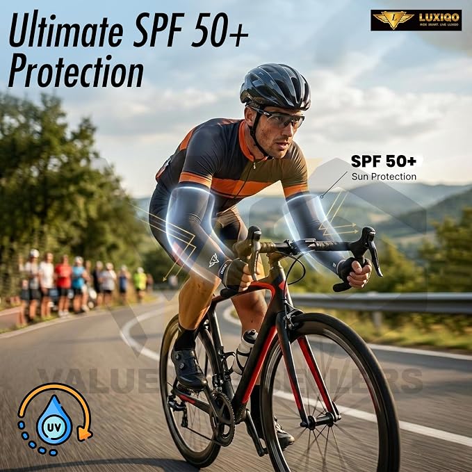 Osmo Fibre Arm Sleeves – SPF 50+ UV Protection, Ultra-Soft Cooling Compression Fabric, Breathable & Odour-Resistant Sun Sleeves | Running, Cycling, Gym & Outdoor Sports