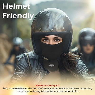 Premium Bike Rider Kit | 400 Lumens Helmet Light, Balaclava, Arm Sleeves & Skull Cap